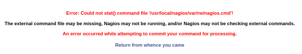 Nagios Command Error
